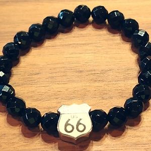 RT66 Onyx Faceted Polished Bracelet